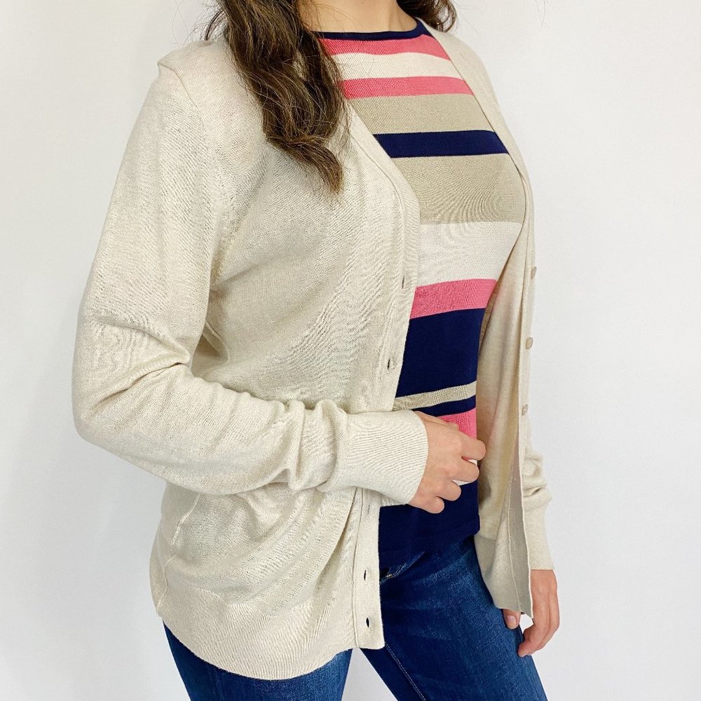 Ann Taylor Loft Cream Cardigan